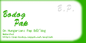 bodog pap business card